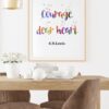 Dignovel Studios Unframed Courage Dear Heart Lewis Quote Watercolor Art Print Motivational Quote Inspirational Life Positivity Affirmation Watercolor Art Print Wall Art Poster Home Decor Hanging DN880 - Image 8