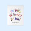 Dignovel Studios Unframed Be Silly Be Honest Be Kind Watercolor Art Print Inspirational Quote Calligraphy Watercolor Art Print Wall Art Poster Home Decor Hanging DN882 - Image 2