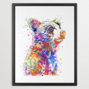 Dignovel Studios Unframed Cute Baby Bear Watercolor Art Print Wildlife Animal Forrest Zoo Watercolor Art Print Wall Art Poster Home Decor Hanging DN883