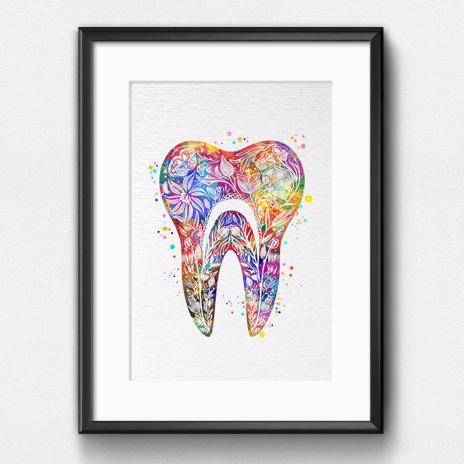 Dignovel Studios Unframed Tooth Floral Watercolor Art Print Medical Art Surgeon Dental Clinic Dentist Office Watercolor Art Print Wall Art Poster Home Decor Hanging DN884 - Image 6