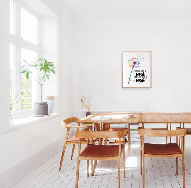 Dignovel Studios Unframed Dandelion Flowers Watercolor Art Print See a Wish Wisdom Inspirational Quote Positivity Affirmation Watercolor Art Print Wall Art Poster Home Decor Hanging DN886 - Image 4