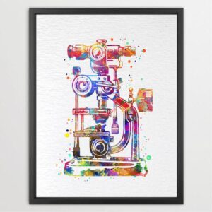 Dignovel Studios Unframed Slit Lamp Ophthalmology Device Watercolor Print Optometrist Medical Art Ophthalmology Eye Clinic Watercolor Art Print Wall Art Poster Home Decor Hanging DN894