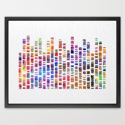 Dignovel Studios Unframed DNA Sequence Art Watercolor Print DNA Molecule Genome Medical Wall Art Science Genetic Biology Watercolor Art Print Wall Art Poster Home Decor Hanging DN904