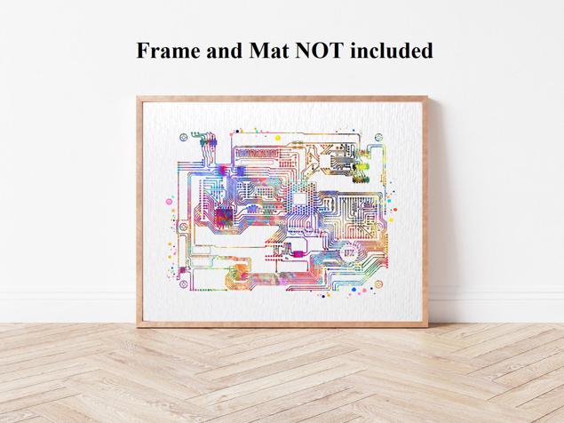 Dignovel Studios Unframed Circuit Board Watercolor Print Science Art Computer Technology School Art Poster Tech Wall Art Watercolor Art Print Wall Art Poster Home Decor Hanging DN906 - Image 4