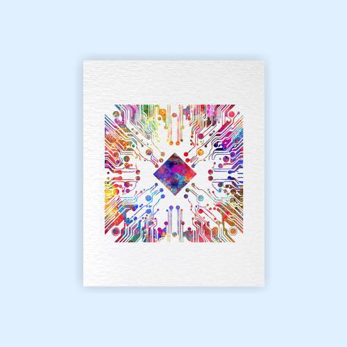 Dignovel Studios Unframed Circuit Board Diagram Watercolor Art Print Science Computer Modern Technology School Wall Art Watercolor Art Print Wall Art Poster Home Decor Hanging DN907 - Image 2