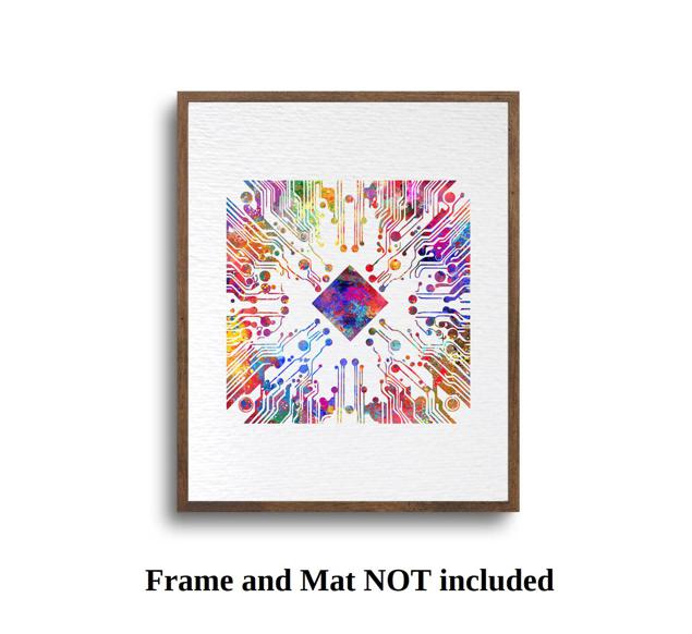 Dignovel Studios Unframed Circuit Board Diagram Watercolor Art Print Science Computer Modern Technology School Wall Art Watercolor Art Print Wall Art Poster Home Decor Hanging DN907 - Image 5