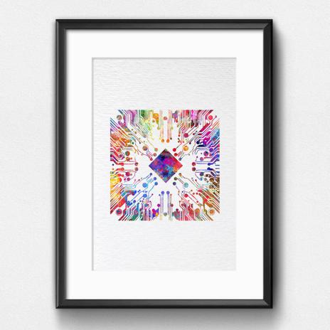Dignovel Studios Unframed Circuit Board Diagram Watercolor Art Print Science Computer Modern Technology School Wall Art Watercolor Art Print Wall Art Poster Home Decor Hanging DN907 - Image 6