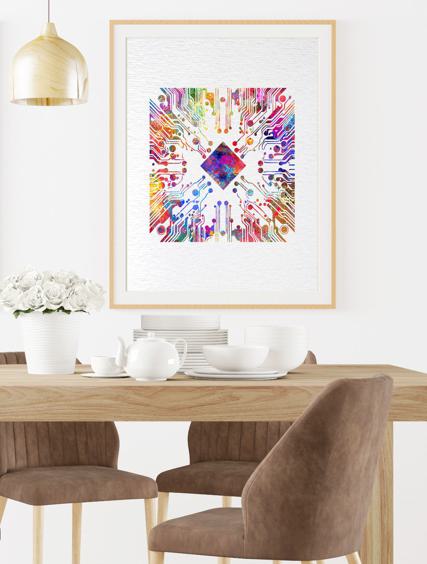 Dignovel Studios Unframed Circuit Board Diagram Watercolor Art Print Science Computer Modern Technology School Wall Art Watercolor Art Print Wall Art Poster Home Decor Hanging DN907 - Image 8