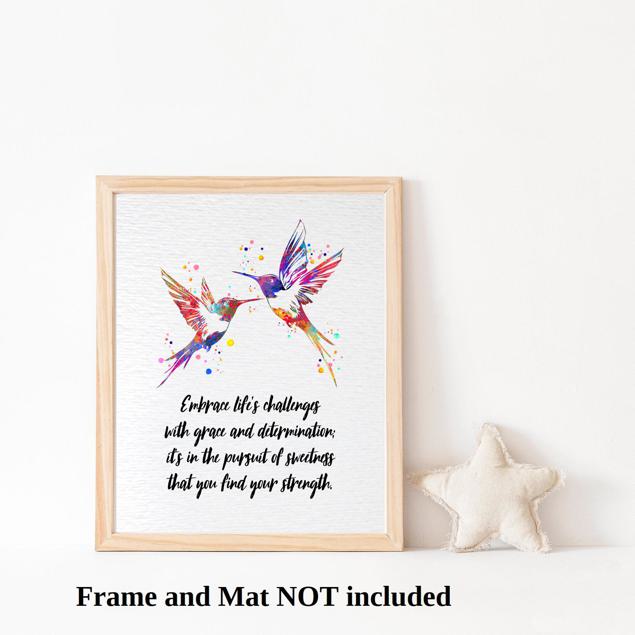 Dignovel Studios Unframed Hummingbird Couple Watercolor Art Print Wildlife Bird Wall Art Inspirational Life Wisdom Positivity Watercolor Art Print Wall Art Poster Home Decor Hanging DN908 - Image 3