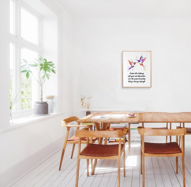 Dignovel Studios Unframed Hummingbird Couple Watercolor Art Print Wildlife Bird Wall Art Inspirational Life Wisdom Positivity Watercolor Art Print Wall Art Poster Home Decor Hanging DN908 - Image 4