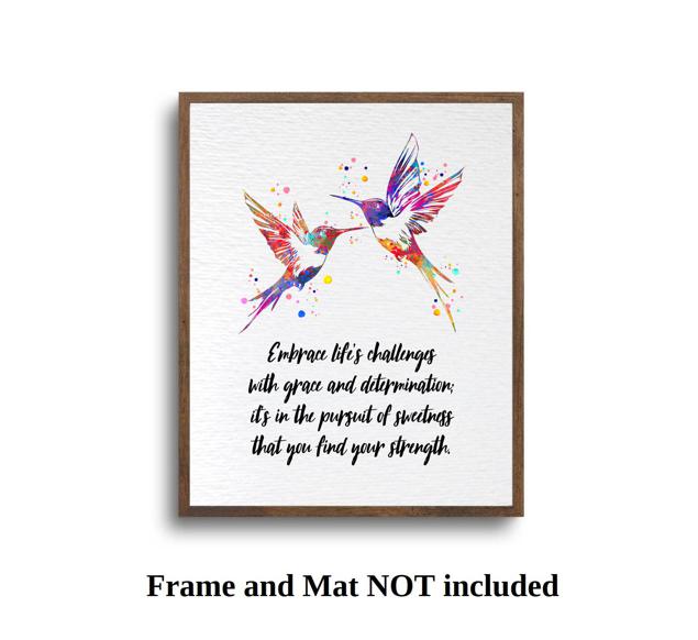 Dignovel Studios Unframed Hummingbird Couple Watercolor Art Print Wildlife Bird Wall Art Inspirational Life Wisdom Positivity Watercolor Art Print Wall Art Poster Home Decor Hanging DN908 - Image 5