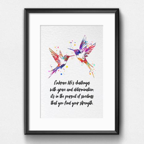 Dignovel Studios Unframed Hummingbird Couple Watercolor Art Print Wildlife Bird Wall Art Inspirational Life Wisdom Positivity Watercolor Art Print Wall Art Poster Home Decor Hanging DN908 - Image 6