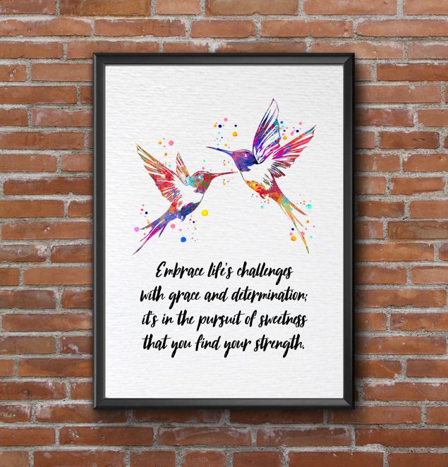 Dignovel Studios Unframed Hummingbird Couple Watercolor Art Print Wildlife Bird Wall Art Inspirational Life Wisdom Positivity Watercolor Art Print Wall Art Poster Home Decor Hanging DN908 - Image 7