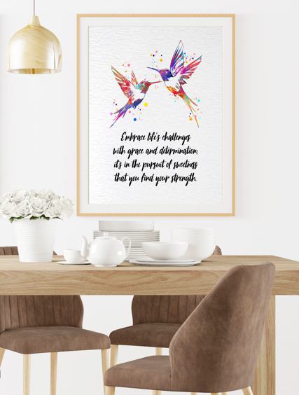 Dignovel Studios Unframed Hummingbird Couple Watercolor Art Print Wildlife Bird Wall Art Inspirational Life Wisdom Positivity Watercolor Art Print Wall Art Poster Home Decor Hanging DN908 - Image 8
