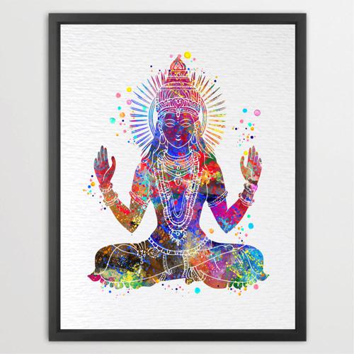 Dignovel Studios Unframed Kali Goddess Watercolor Art Print Parvati Indian Spiritual Art Inspirational Watercolor Art Print Wall Art Poster Home Decor Hanging DN912