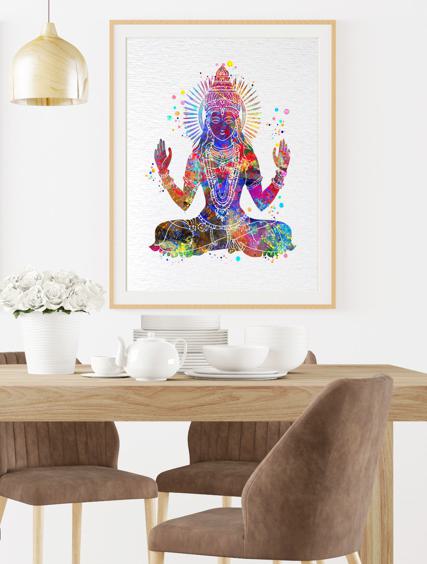 Dignovel Studios Unframed Kali Goddess Watercolor Art Print Parvati Indian Spiritual Art Inspirational Watercolor Art Print Wall Art Poster Home Decor Hanging DN912 - Image 8