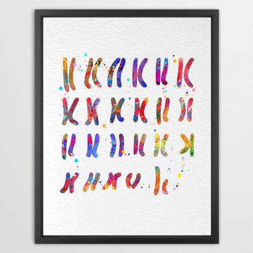 Dignovel Studios Unframed Male Chromosome Illustration Diagram Watercolor Art Print Medical Education Wall Art Science Genetic Watercolor Art Print Wall Art Poster Home Decor Hanging DN914