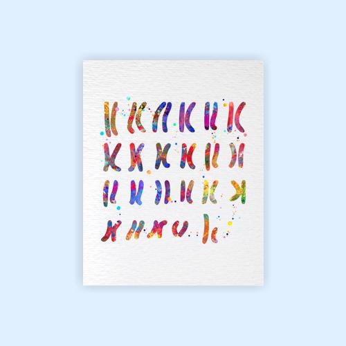 Dignovel Studios Unframed Male Chromosome Illustration Diagram Watercolor Art Print Medical Education Wall Art Science Genetic Watercolor Art Print Wall Art Poster Home Decor Hanging DN914 - Image 2