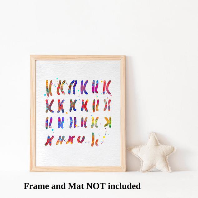 Dignovel Studios Unframed Male Chromosome Illustration Diagram Watercolor Art Print Medical Education Wall Art Science Genetic Watercolor Art Print Wall Art Poster Home Decor Hanging DN914 - Image 3
