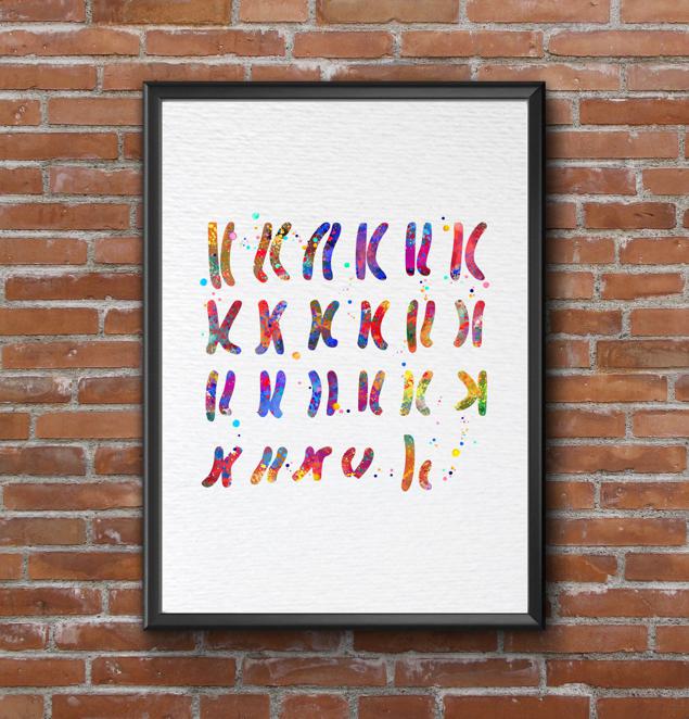 Dignovel Studios Unframed Male Chromosome Illustration Diagram Watercolor Art Print Medical Education Wall Art Science Genetic Watercolor Art Print Wall Art Poster Home Decor Hanging DN914 - Image 7
