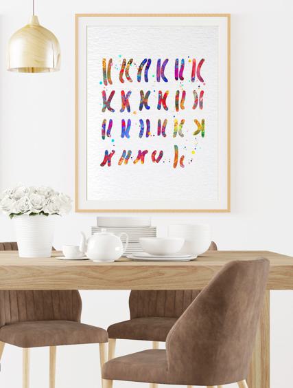 Dignovel Studios Unframed Male Chromosome Illustration Diagram Watercolor Art Print Medical Education Wall Art Science Genetic Watercolor Art Print Wall Art Poster Home Decor Hanging DN914 - Image 8