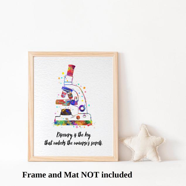 Dignovel Studios Unframed Microscope Watercolor Art Print Medical Art Microbiologist Chemistry Educational Art Biology Microscopy Watercolor Art Print Wall Art Poster Home Decor Hanging DN916 - Image 3