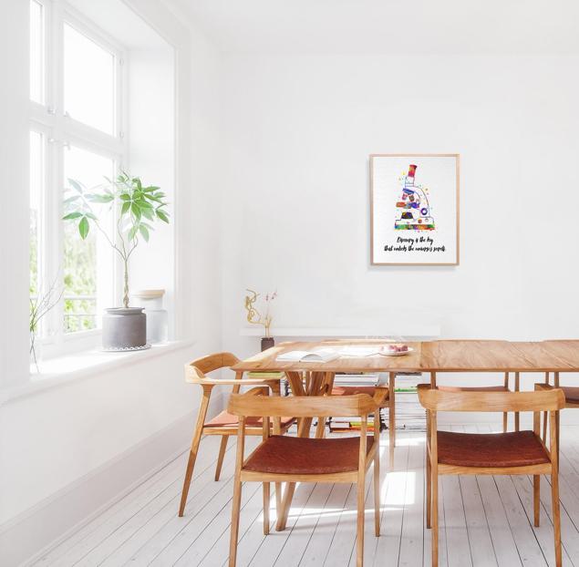 Dignovel Studios Unframed Microscope Watercolor Art Print Medical Art Microbiologist Chemistry Educational Art Biology Microscopy Watercolor Art Print Wall Art Poster Home Decor Hanging DN916 - Image 4