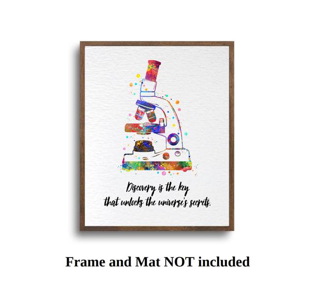 Dignovel Studios Unframed Microscope Watercolor Art Print Medical Art Microbiologist Chemistry Educational Art Biology Microscopy Watercolor Art Print Wall Art Poster Home Decor Hanging DN916 - Image 5