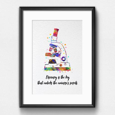 Dignovel Studios Unframed Microscope Watercolor Art Print Medical Art Microbiologist Chemistry Educational Art Biology Microscopy Watercolor Art Print Wall Art Poster Home Decor Hanging DN916 - Image 6