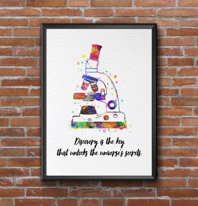 Dignovel Studios Unframed Microscope Watercolor Art Print Medical Art Microbiologist Chemistry Educational Art Biology Microscopy Watercolor Art Print Wall Art Poster Home Decor Hanging DN916 - Image 7