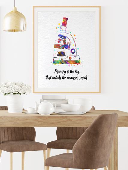 Dignovel Studios Unframed Microscope Watercolor Art Print Medical Art Microbiologist Chemistry Educational Art Biology Microscopy Watercolor Art Print Wall Art Poster Home Decor Hanging DN916 - Image 8
