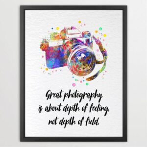 Dignovel Studios Unframed Camera Illustration Photographer Watercolor Art Print Journalist Motivational Quote Wall Art Watercolor Art Print Wall Art Poster Home Decor Hanging DN920
