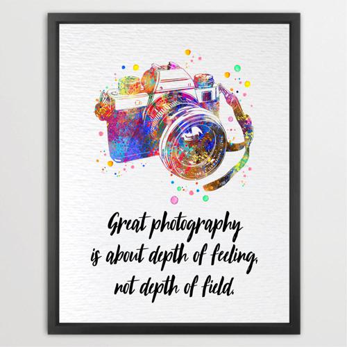 Dignovel Studios Unframed Camera Illustration Photographer Watercolor Art Print Journalist Motivational Quote Wall Art Watercolor Art Print Wall Art Poster Home Decor Hanging DN920