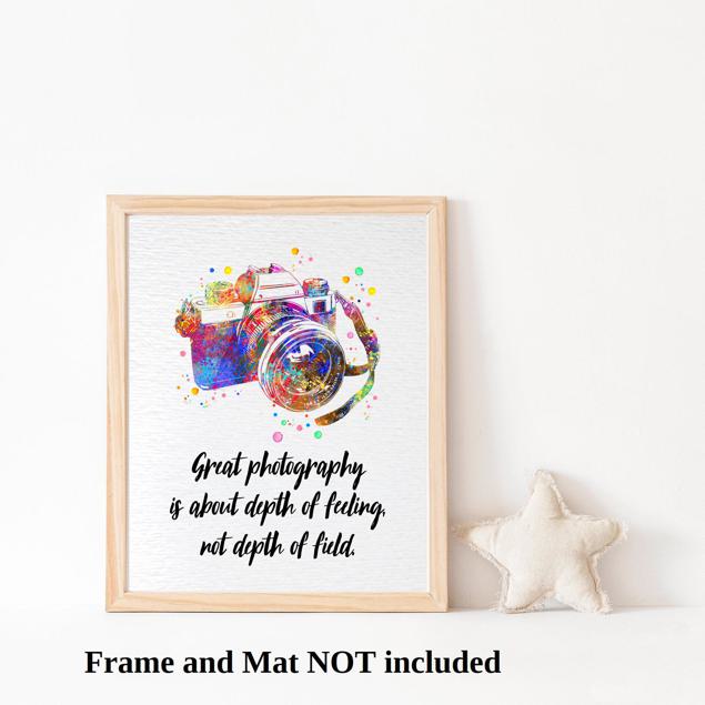 Dignovel Studios Unframed Camera Illustration Photographer Watercolor Art Print Journalist Motivational Quote Wall Art Watercolor Art Print Wall Art Poster Home Decor Hanging DN920 - Image 3