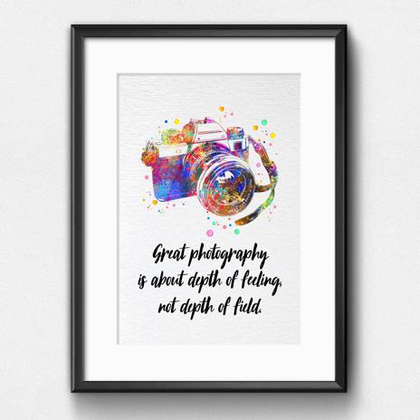 Dignovel Studios Unframed Camera Illustration Photographer Watercolor Art Print Journalist Motivational Quote Wall Art Watercolor Art Print Wall Art Poster Home Decor Hanging DN920 - Image 6