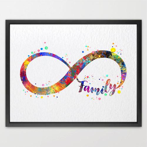 Dignovel Studios Unframed Infinity Symbol Sign Family Watercolor Art Print Housewarming Inspirational Home Wall Art Watercolor Art Print Wall Art Poster Home Decor Hanging DN922
