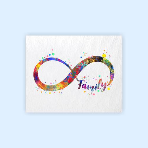 Dignovel Studios Unframed Infinity Symbol Sign Family Watercolor Art Print Housewarming Inspirational Home Wall Art Watercolor Art Print Wall Art Poster Home Decor Hanging DN922 - Image 2