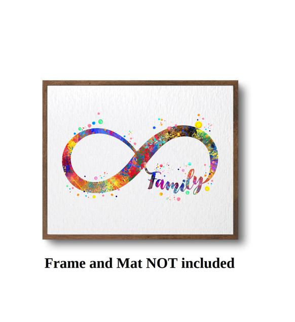 Dignovel Studios Unframed Infinity Symbol Sign Family Watercolor Art Print Housewarming Inspirational Home Wall Art Watercolor Art Print Wall Art Poster Home Decor Hanging DN922 - Image 3