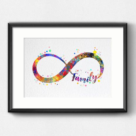 Dignovel Studios Unframed Infinity Symbol Sign Family Watercolor Art Print Housewarming Inspirational Home Wall Art Watercolor Art Print Wall Art Poster Home Decor Hanging DN922 - Image 6