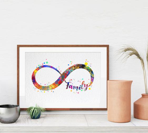 Dignovel Studios Unframed Infinity Symbol Sign Family Watercolor Art Print Housewarming Inspirational Home Wall Art Watercolor Art Print Wall Art Poster Home Decor Hanging DN922 - Image 8