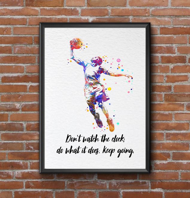 Dignovel Studios Unframed Basketball Player Watercolor Art Print Sports Athlete Gym School Motivational Quote Positivity Wall Art Watercolor Art Print Wall Art Poster Home Decor Hanging DN933 - Image 7