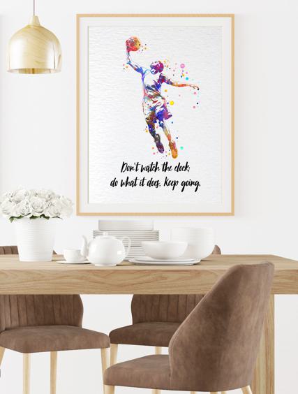 Dignovel Studios Unframed Basketball Player Watercolor Art Print Sports Athlete Gym School Motivational Quote Positivity Wall Art Watercolor Art Print Wall Art Poster Home Decor Hanging DN933 - Image 8
