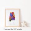 Dignovel Studios Unframed Alabama Abstract Map Art United States Watercolor Art Print Home Decor Hanging DN935 - Image 3
