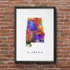 Dignovel Studios Unframed Alabama Abstract Map Art United States Watercolor Art Print Home Decor Hanging DN935 - Image 7