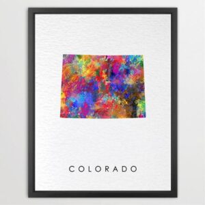 Dignovel Studios Unframed Colorado Abstract Map Art United States Watercolor Art Print Home Decor Hanging DN940