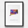 Dignovel Studios Unframed Connecticut Abstract Map Art United States Watercolor Art Print Home Decor Hanging DN941 - Image 6
