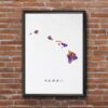 Dignovel Studios Unframed Hawaii Abstract Map Art United States Watercolor Art Print Home Decor Hanging DN945 - Image 7