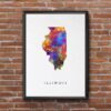 Dignovel Studios Unframed Illinois Abstract Map Art United States Watercolor Art Print Home Decor Hanging DN947 - Image 7