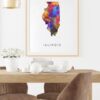 Dignovel Studios Unframed Illinois Abstract Map Art United States Watercolor Art Print Home Decor Hanging DN947 - Image 8