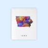 Dignovel Studios Unframed Iowa Abstract Map Art United States Watercolor Art Print Home Decor Hanging DN949 - Image 2